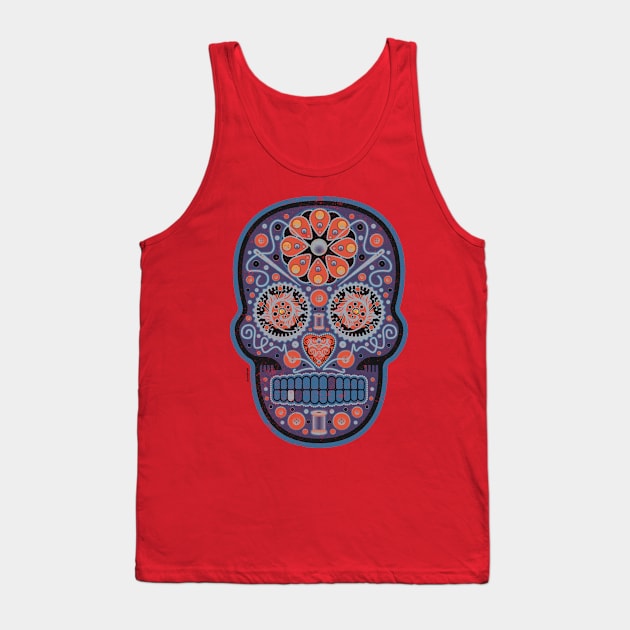 Mexican Sugar Skull Poisonberry Swirl Tank Top by DanielLiamGill